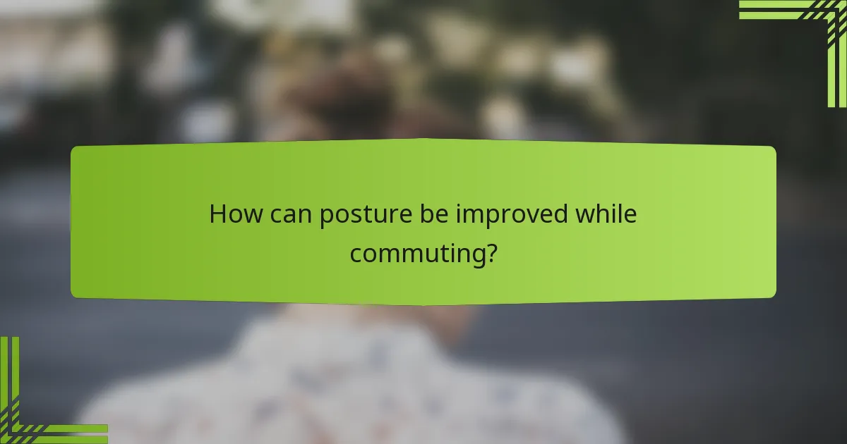 How can posture be improved while commuting?