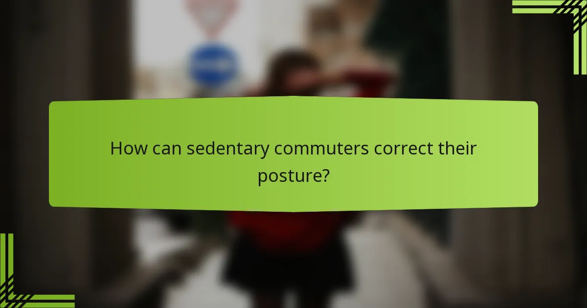How can sedentary commuters correct their posture?