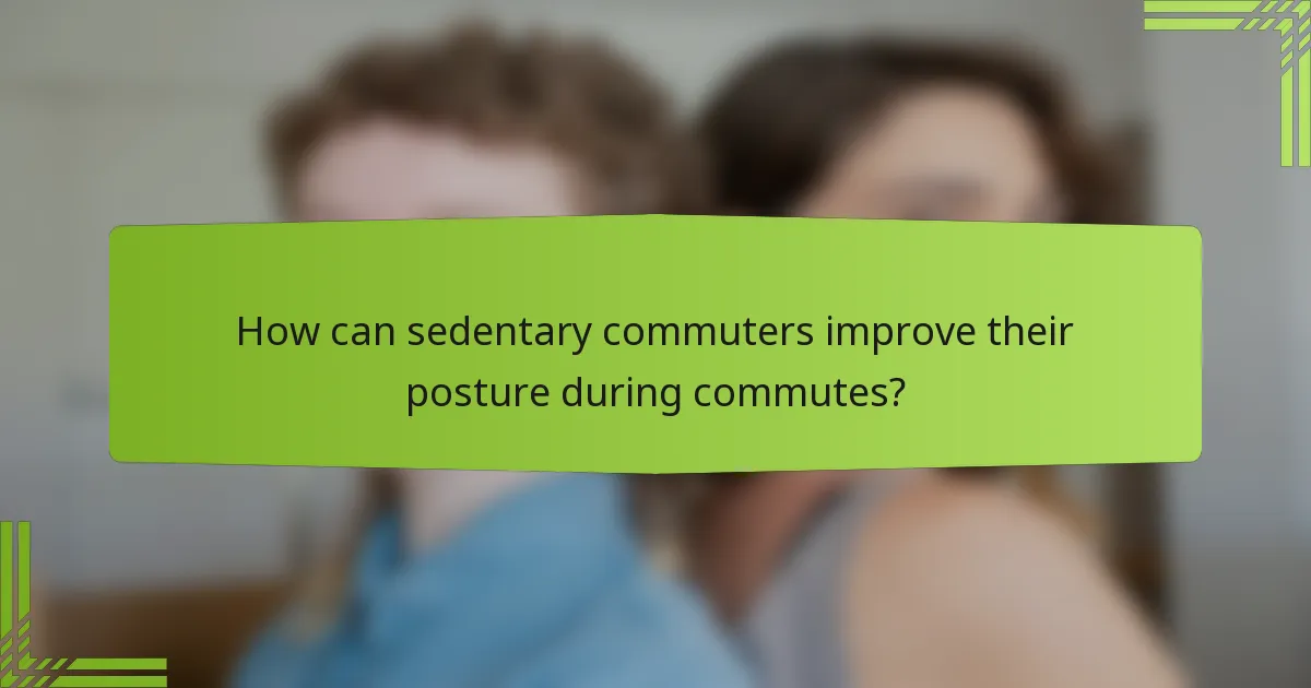 How can sedentary commuters improve their posture during commutes?