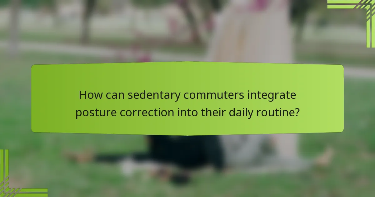 How can sedentary commuters integrate posture correction into their daily routine?