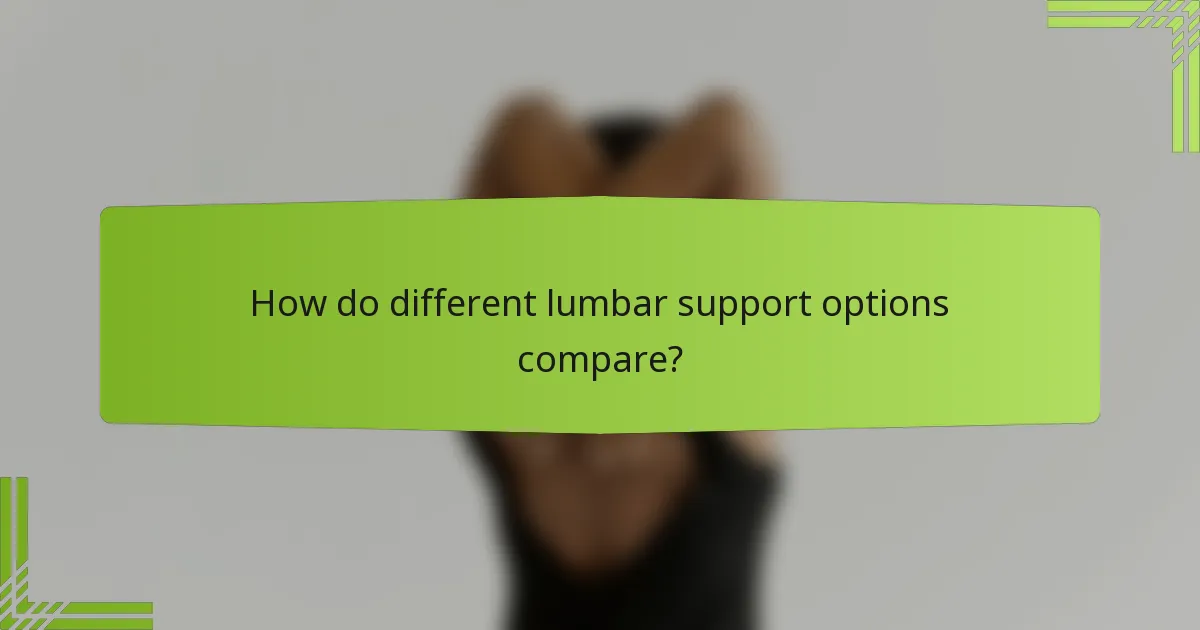 How do different lumbar support options compare?