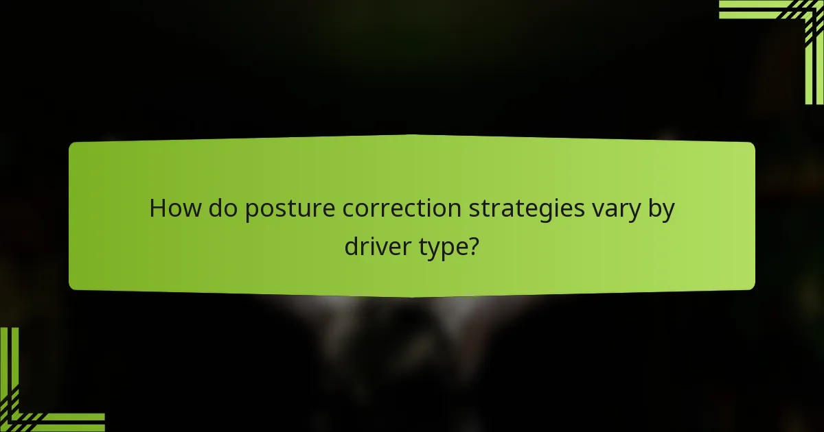 How do posture correction strategies vary by driver type?