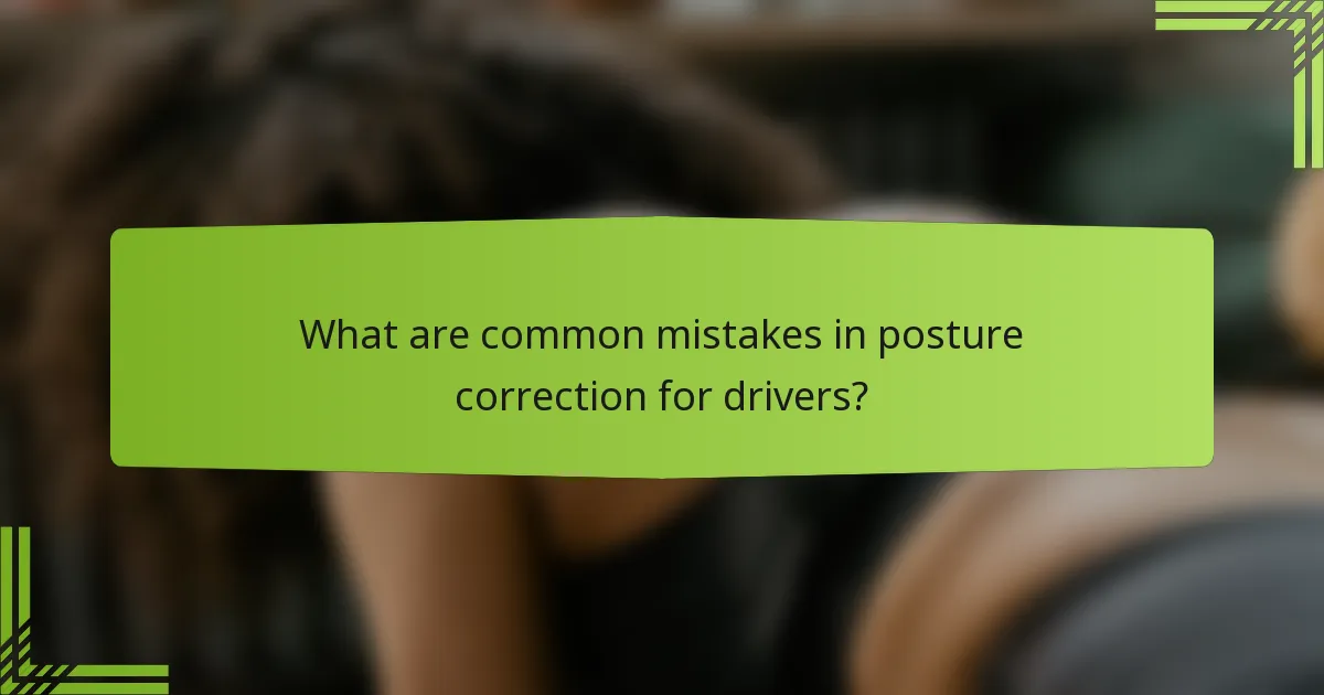 What are common mistakes in posture correction for drivers?