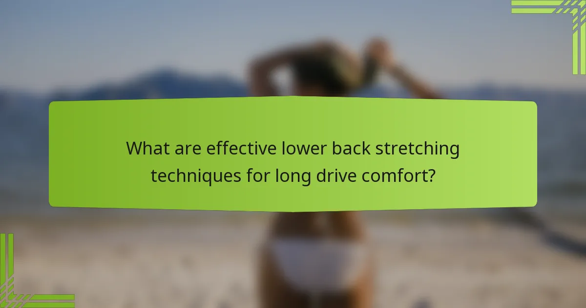 What are effective lower back stretching techniques for long drive comfort?