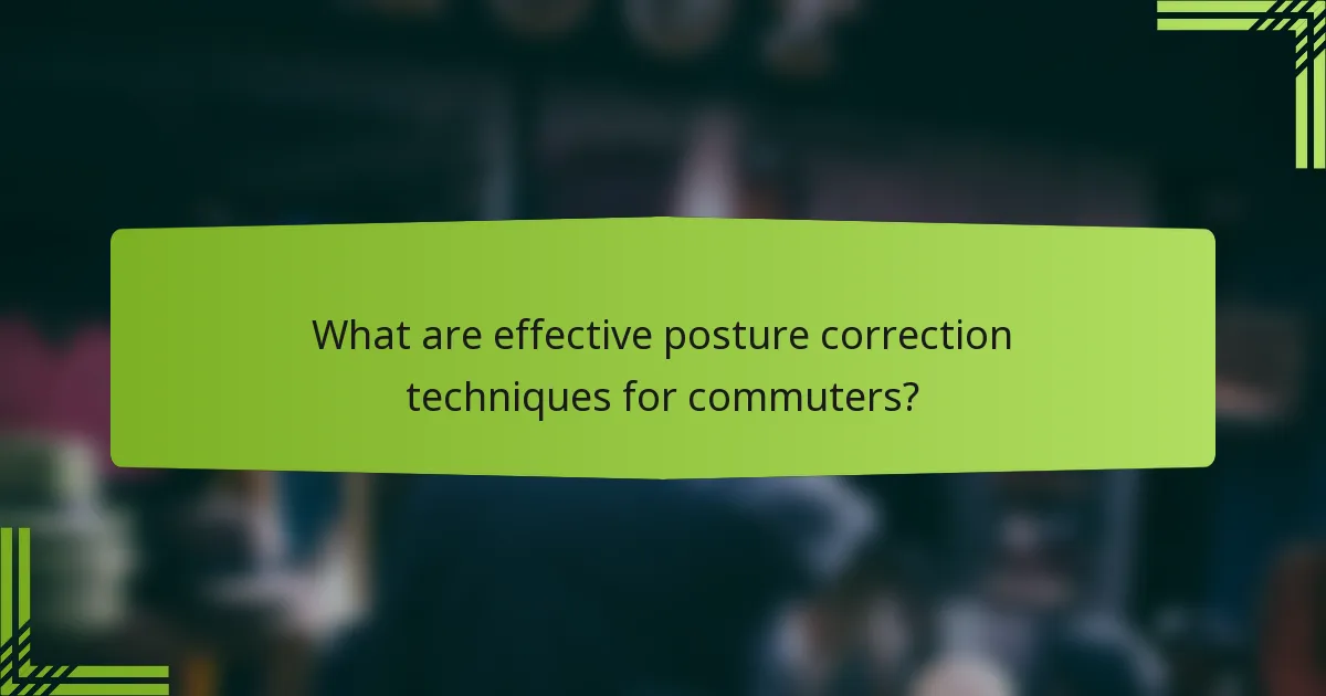 What are effective posture correction techniques for commuters?