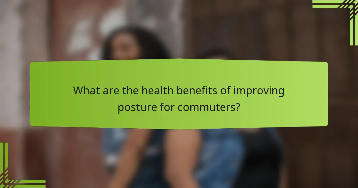 What are the health benefits of improving posture for commuters?
