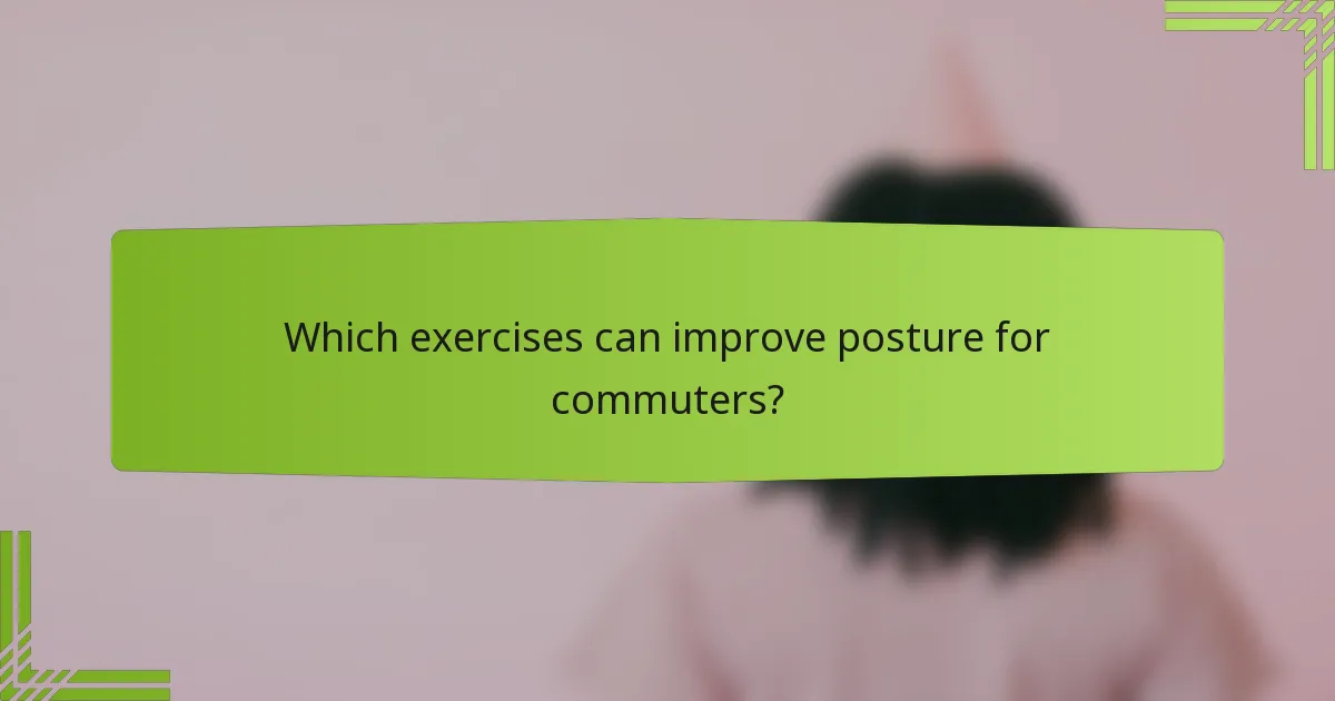 Which exercises can improve posture for commuters?
